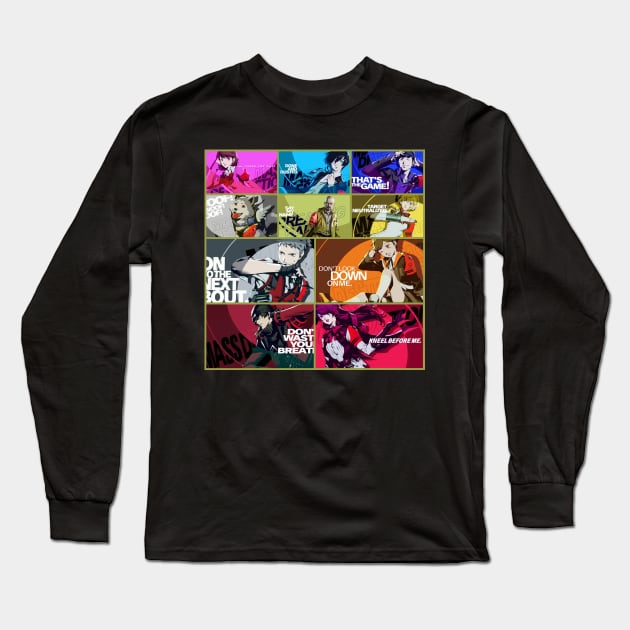 Persona 3 Reload Characters Long Sleeve T-Shirt by BUSTLES MOTORCYCLE